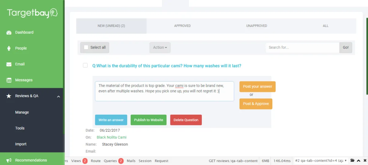 Interface TargetBay: image, ergonomie, alternatives