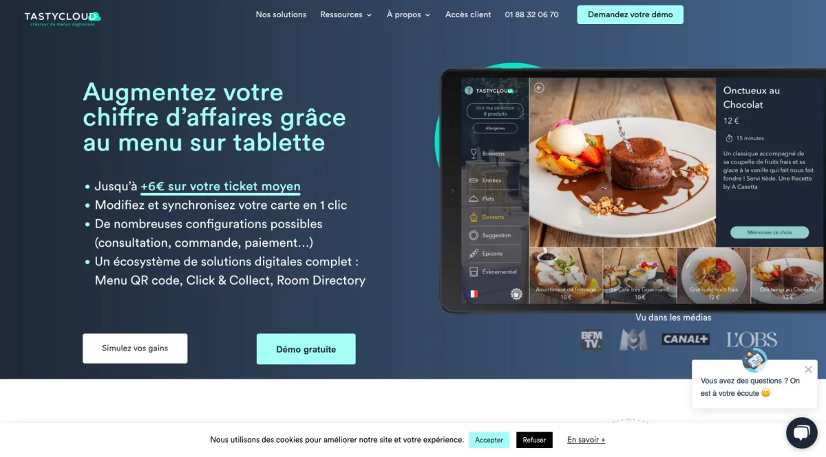 Interface TastyCloud : image, ergonomie, alternatives Interface TastyCloud : image, ergonomie, alternatives