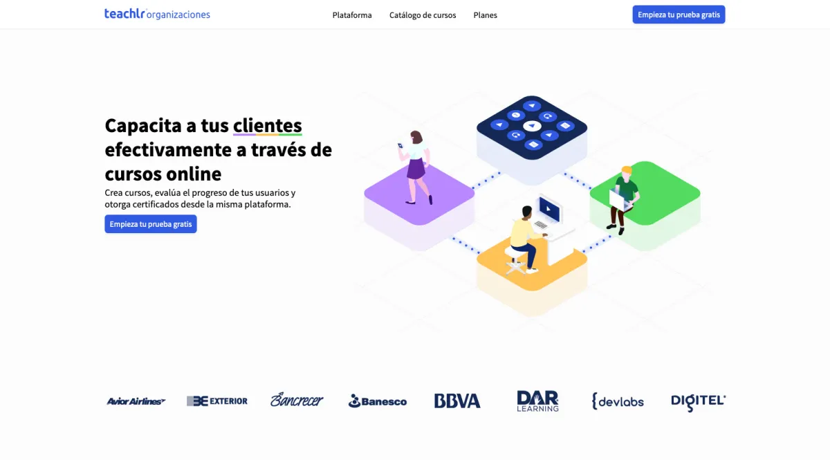 Interface Teachlr Organizaciones : fonctionnalités, prix, alternatives