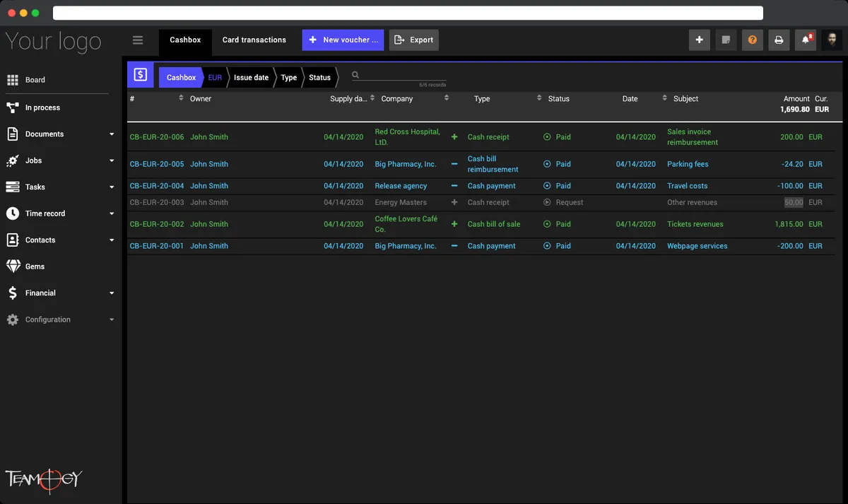 Interface Teamogy: image, ergonomie, alternatives
