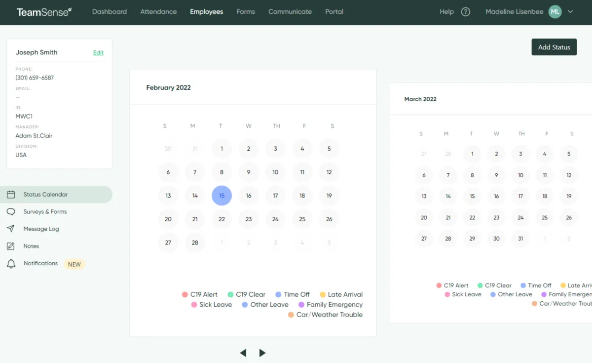 Interface TeamSense: image, ergonomie, alternatives Interface TeamSense: image, ergonomie, alternatives