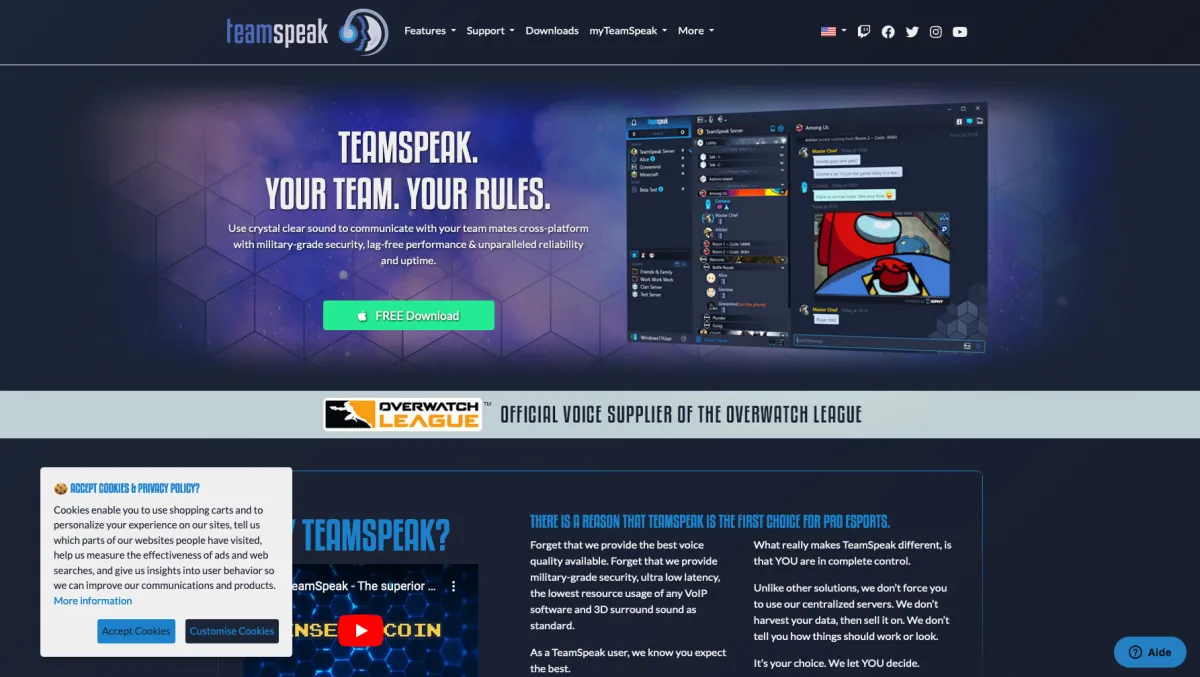 Interface TeamSpeak : image, ergonomie, alternatives Interface TeamSpeak : image, ergonomie, alternatives