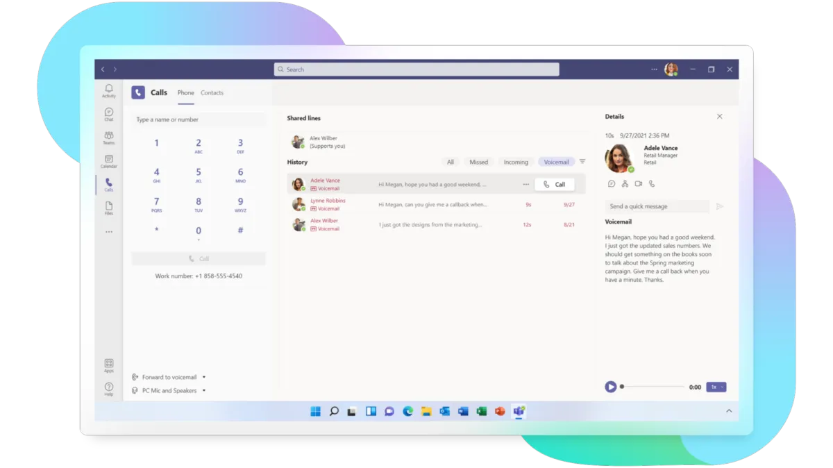 Interface TeamsPhony: image, ergonomie, alternatives