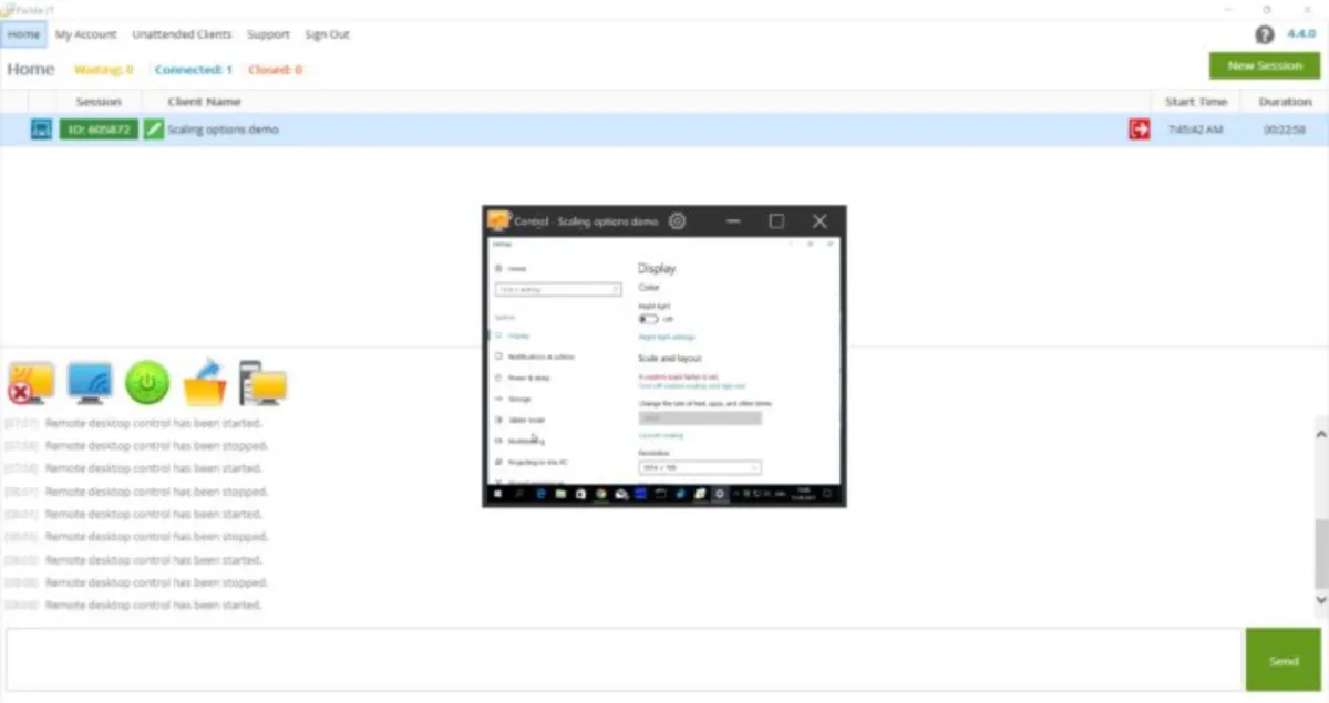 Interface Techinline Remote Desktop: image, ergonomie, alternatives