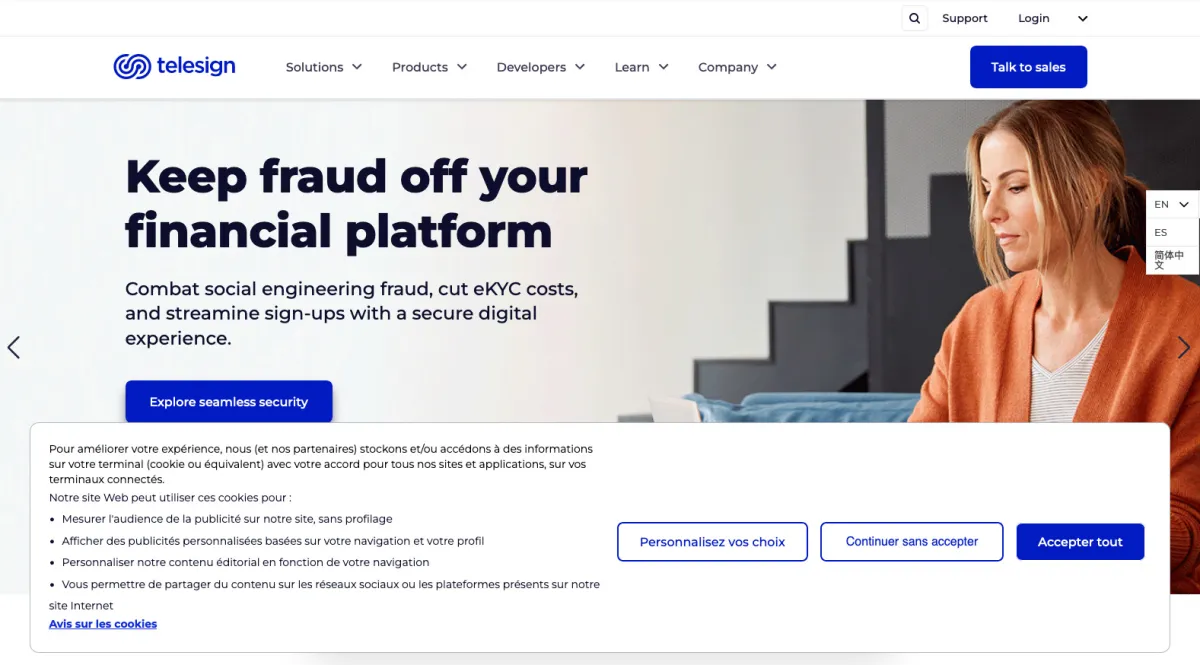 Interface TeleSign : fonctionnalités, prix, alternatives