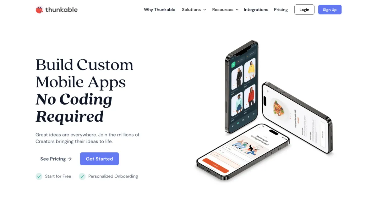 Interface Thunkable : fonctionnalités, prix, alternatives