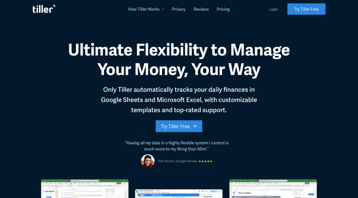 Notre avis sur Tiller Money : un logiciel de tableur à découvrir