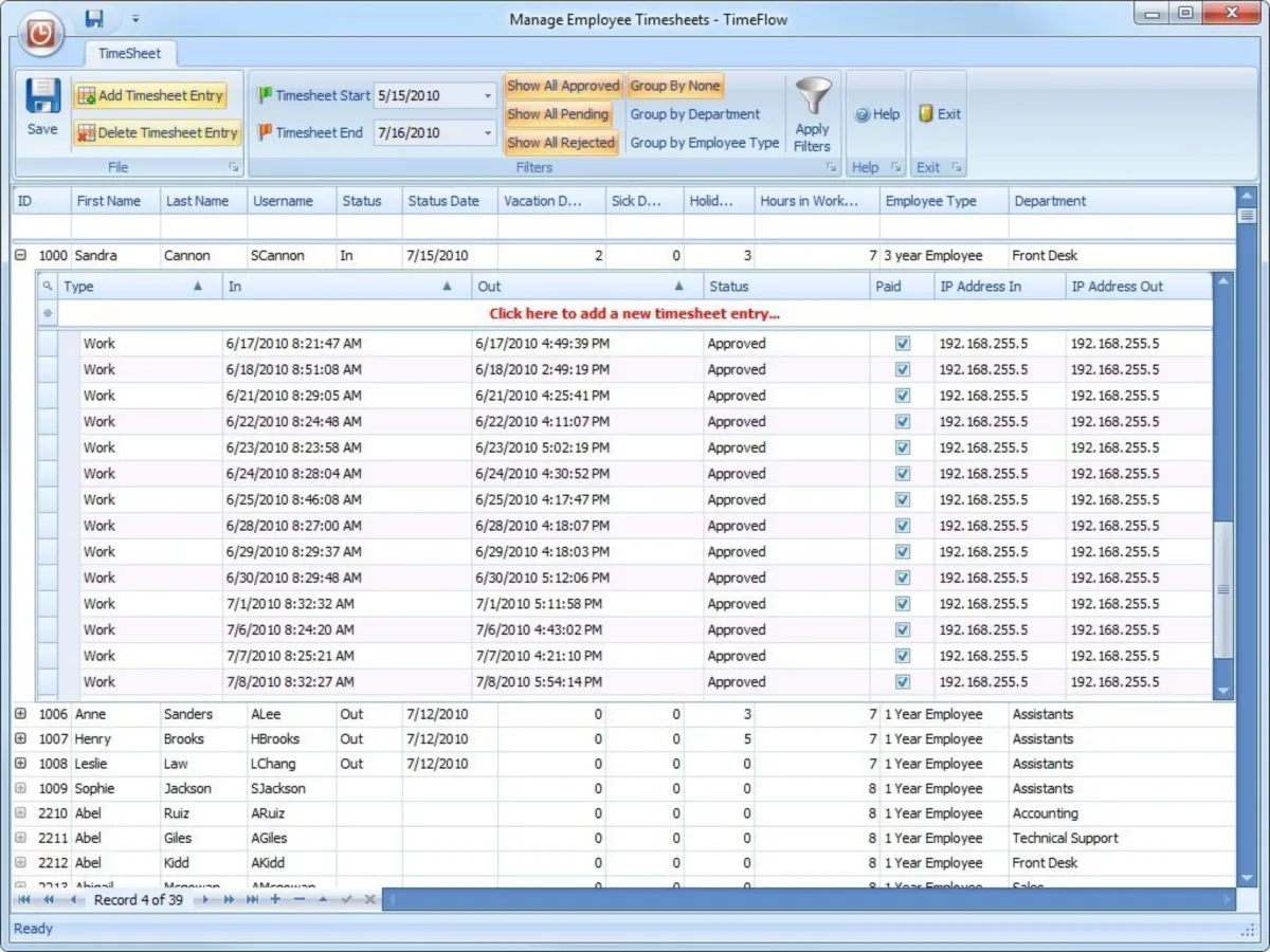 Interface TimeFlow: image, ergonomie, alternatives