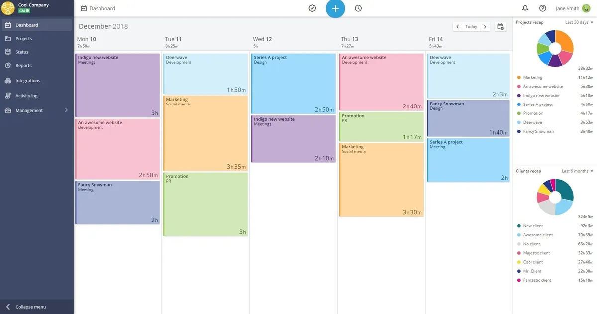 Interface Timeneye: fonctionnalités, prix, alternatives