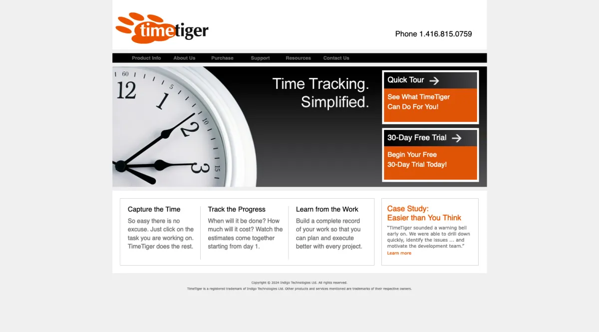Interface Timetiger : fonctionnalités, prix, alternatives