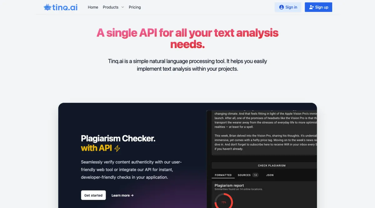 Tinq.ai: avis sur le générateur de texte par IA (intelligence artificielle): fonctionnalités, avantages, inconvénients et tarifs