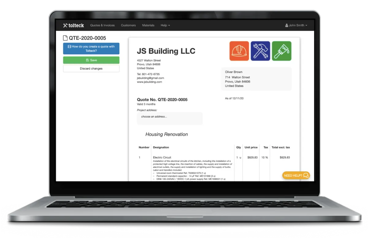 Interface Tolteck: fonctionnalités, prix, alternatives