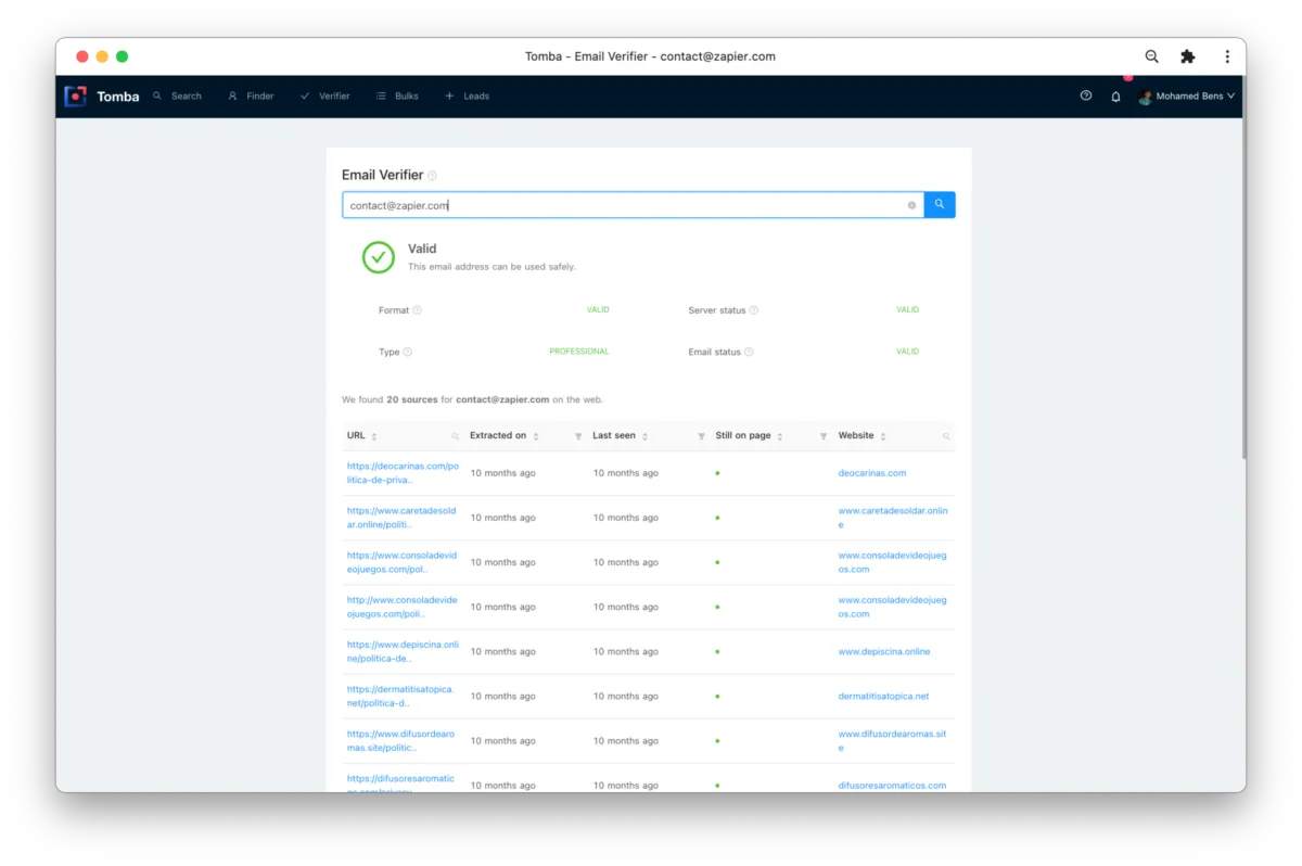 Tomba Email Finder: avis sur le logiciel de génération de leads (lead generation): fonctionnalités, avantages, inconvénients et tarifs
