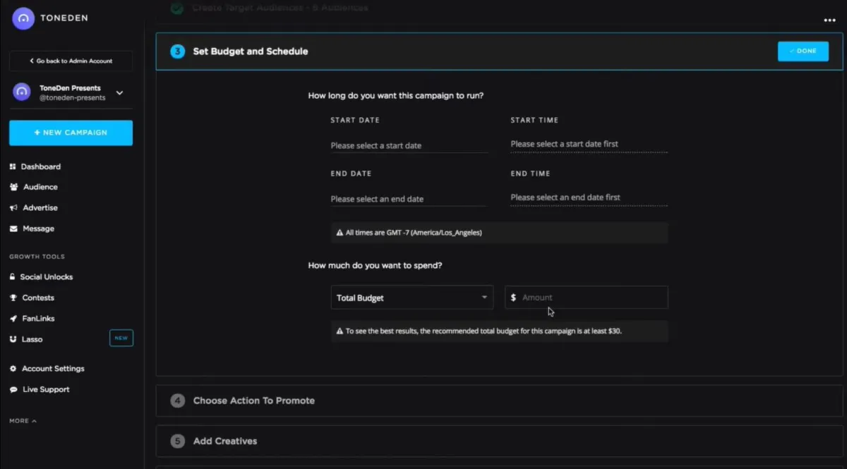 Interface ToneDen: fonctionnalités, prix, alternatives