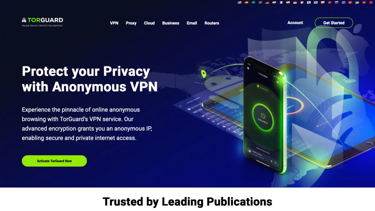 Interface TorGuard : fonctionnalités, prix, alternatives