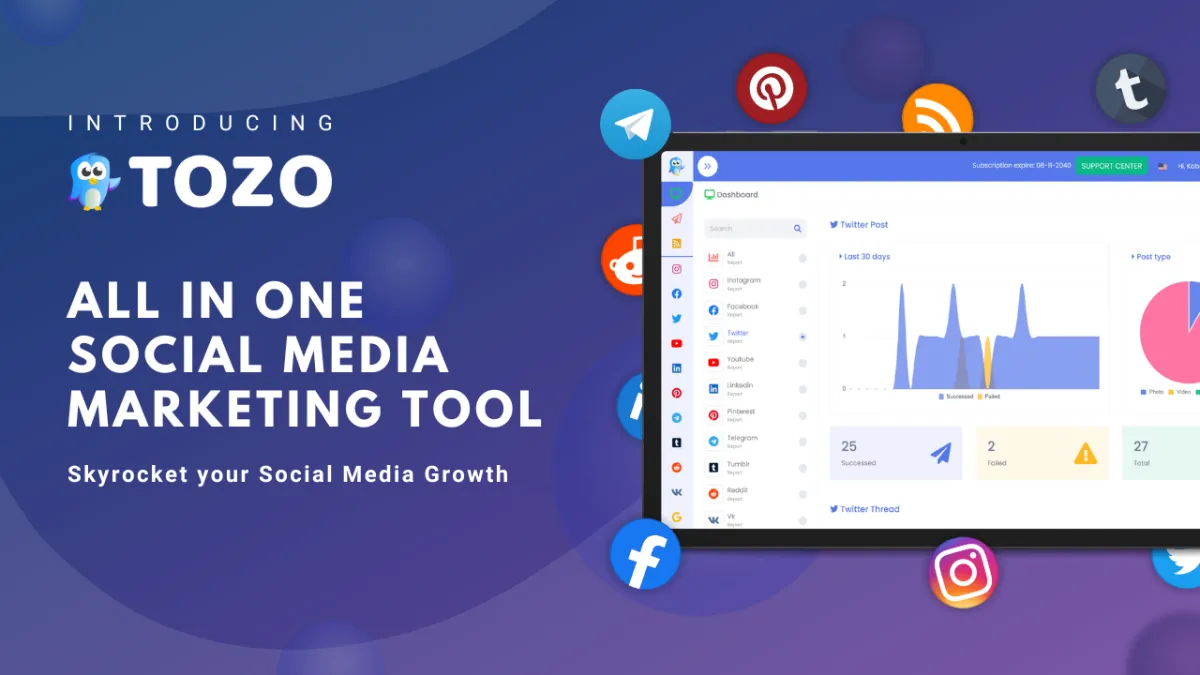 TOZO Social: avis sur le logiciel de gestion des réseaux sociaux: fonctionnalités, avantages, inconvénients et tarifs TOZO Social: avis sur le logiciel de gestion des réseaux sociaux: fonctionnalités, avantages, inconvénients et tarifs