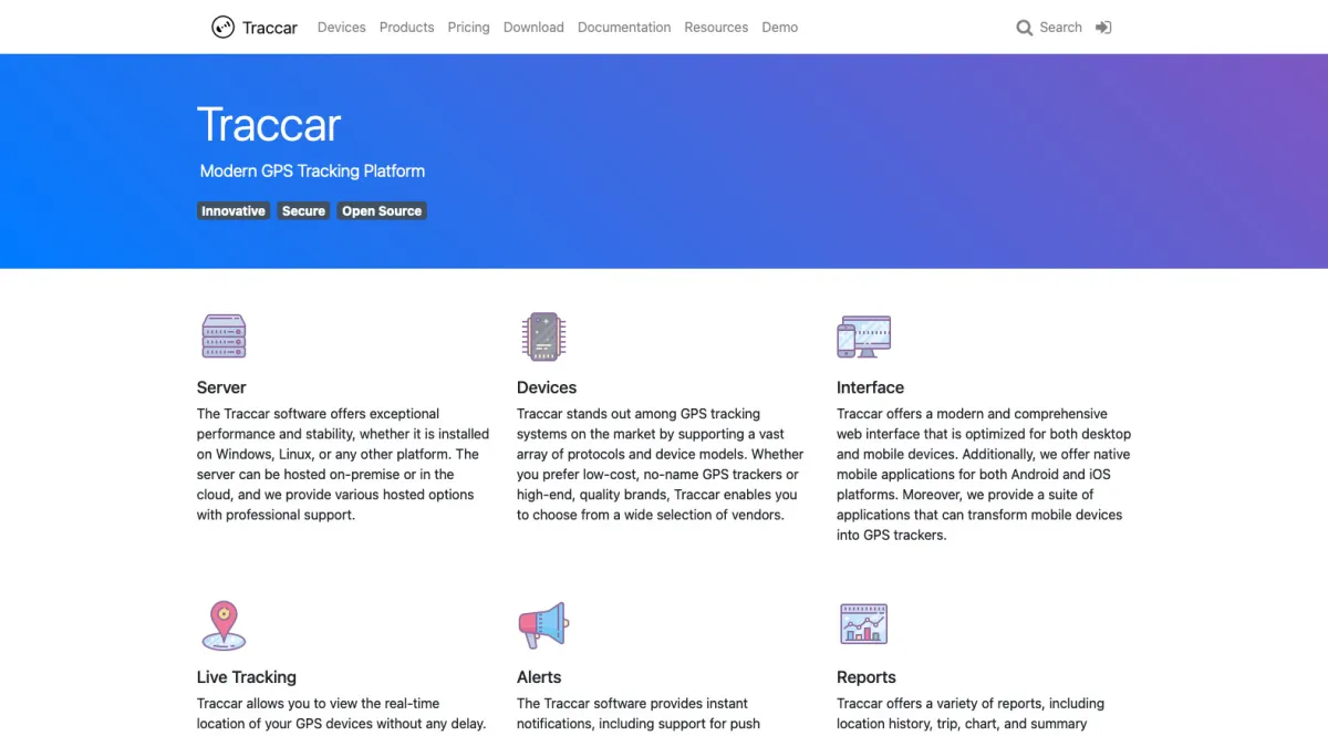 Interface Traccar : fonctionnalités, prix, alternatives