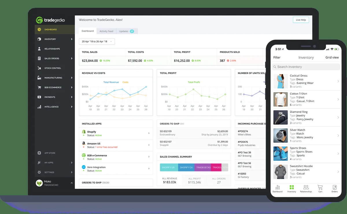 Notre avis sur TradeGecko : un logiciel de gestion des stocks et de l'inventaire à découvrir