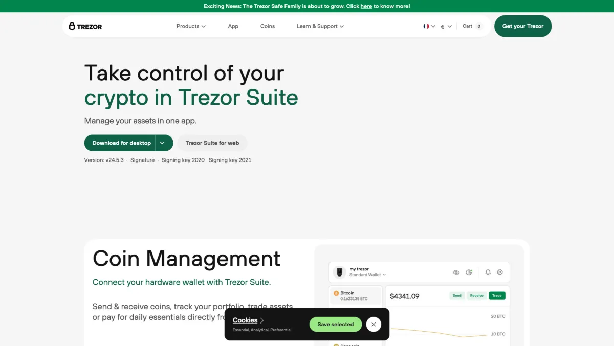 Interface Trezor Wallet : fonctionnalités, prix, alternatives