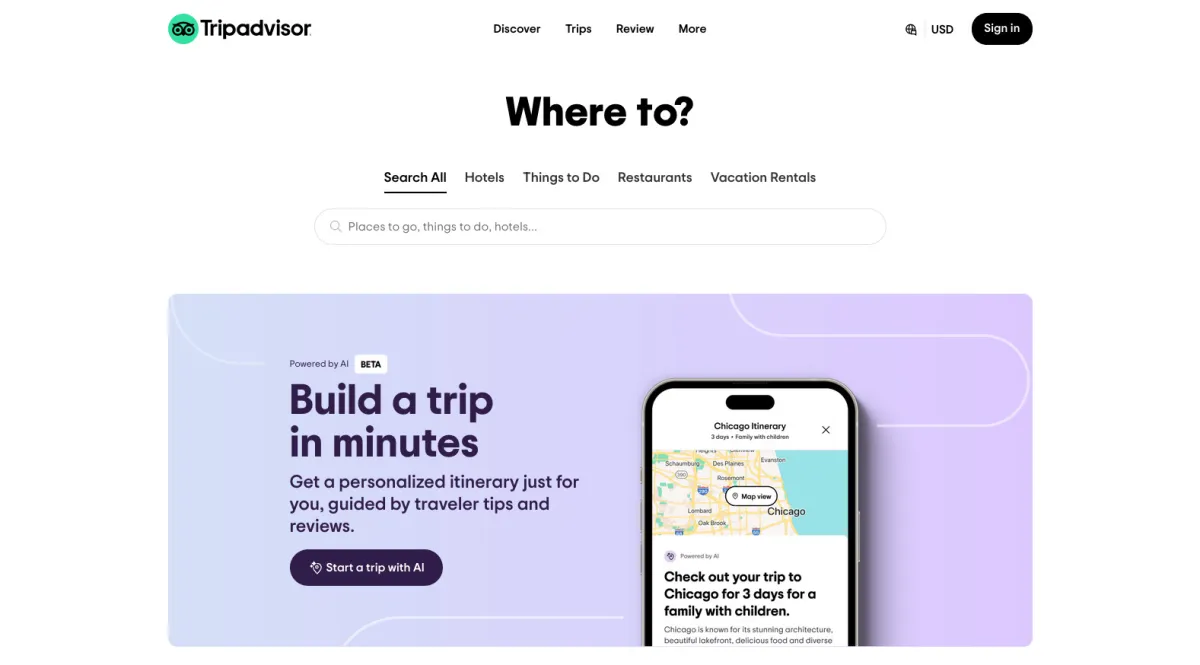 Interface Tripadvisor : fonctionnalités, prix, alternatives Interface Tripadvisor : fonctionnalités, prix, alternatives