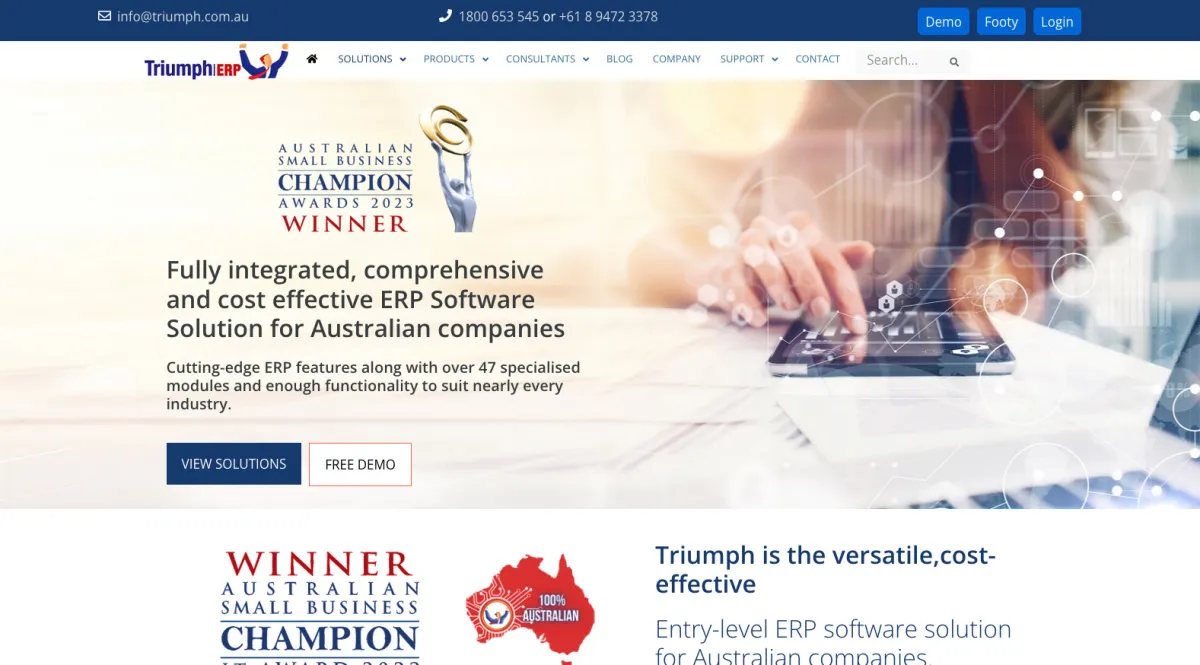 Interface TriumphCRM : image, ergonomie, alternatives