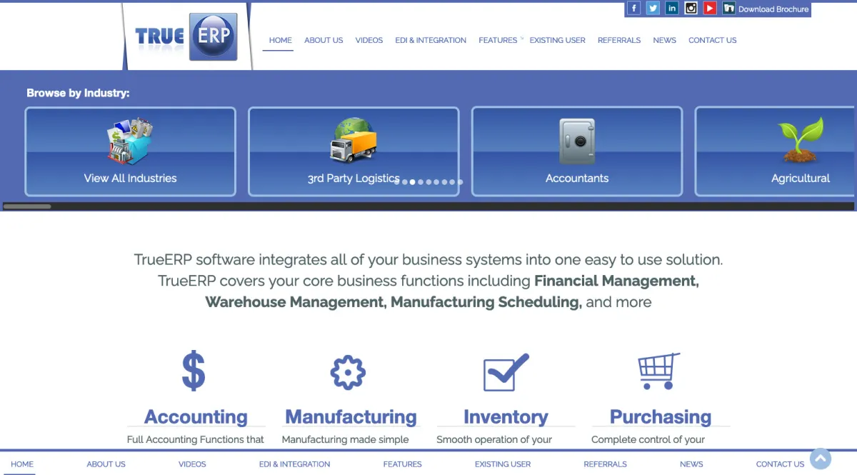 Interface TrueERP : image, ergonomie, alternatives