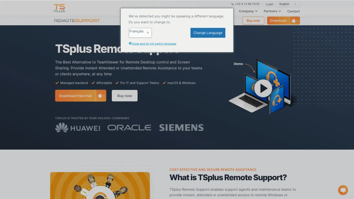 Interface TSplus Remote Support : image, ergonomie, alternatives Interface TSplus Remote Support : image, ergonomie, alternatives