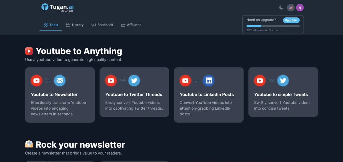 Notre avis sur Tugan : un logiciel de marketing avec IA (intelligence artificielle) à découvrir