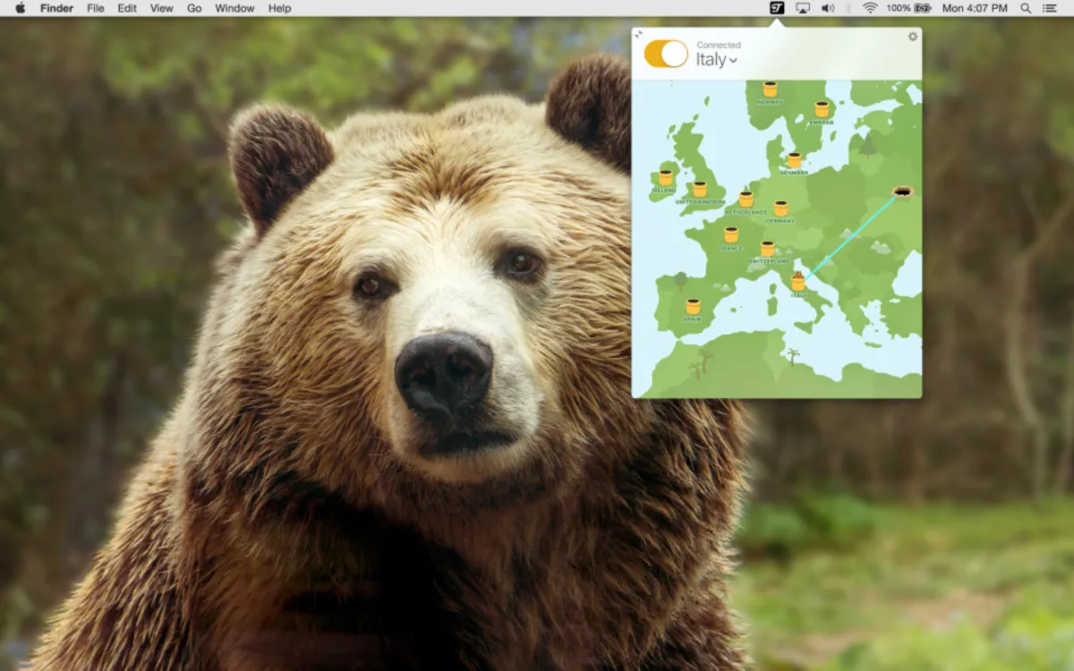Interface TunnelBear: fonctionnalités, prix, alternatives Interface TunnelBear: fonctionnalités, prix, alternatives