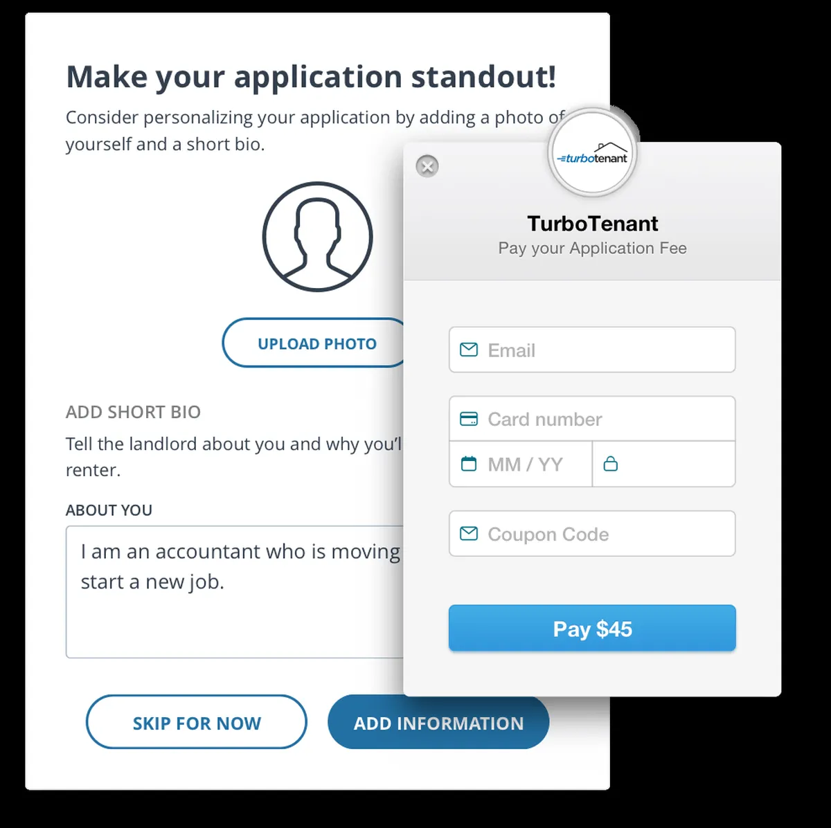 Interface TurboTenant: fonctionnalités, prix, alternatives