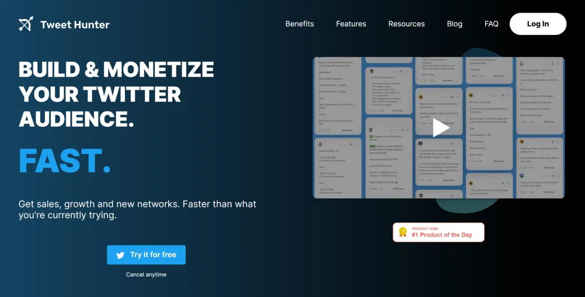 Tweet Hunter: avis sur le logiciel de gestion des réseaux sociaux: fonctionnalités, avantages, inconvénients et tarifs