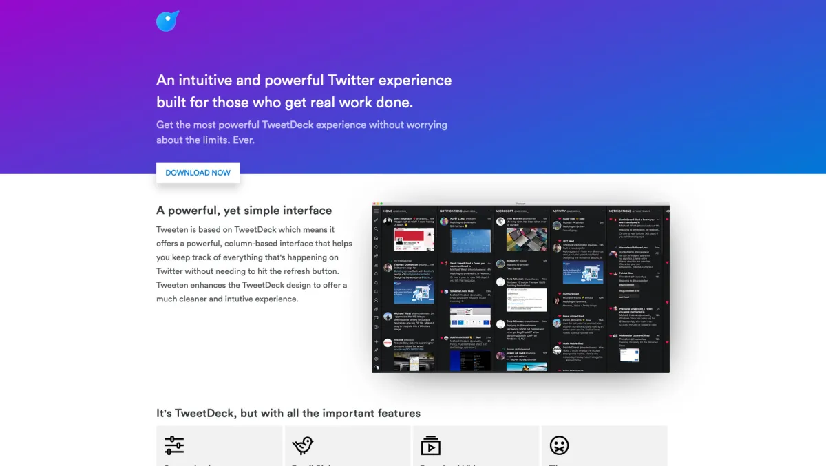 Interface Tweeten : image, ergonomie, alternatives