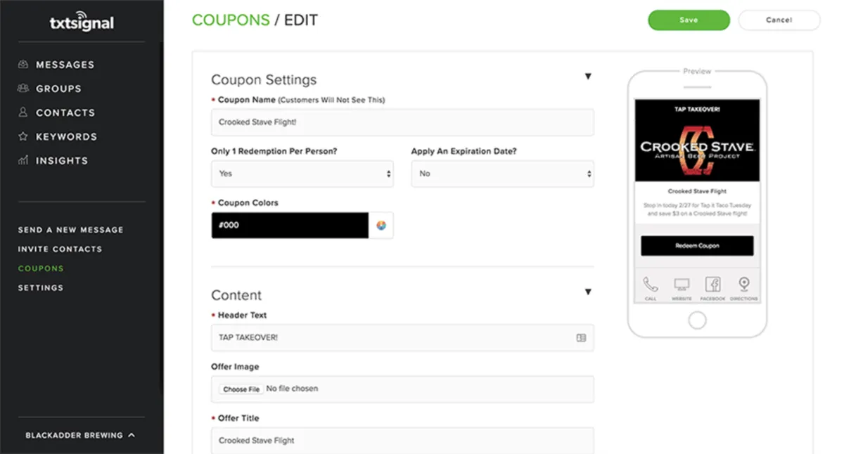 Interface txtsignal: fonctionnalités, prix, alternatives