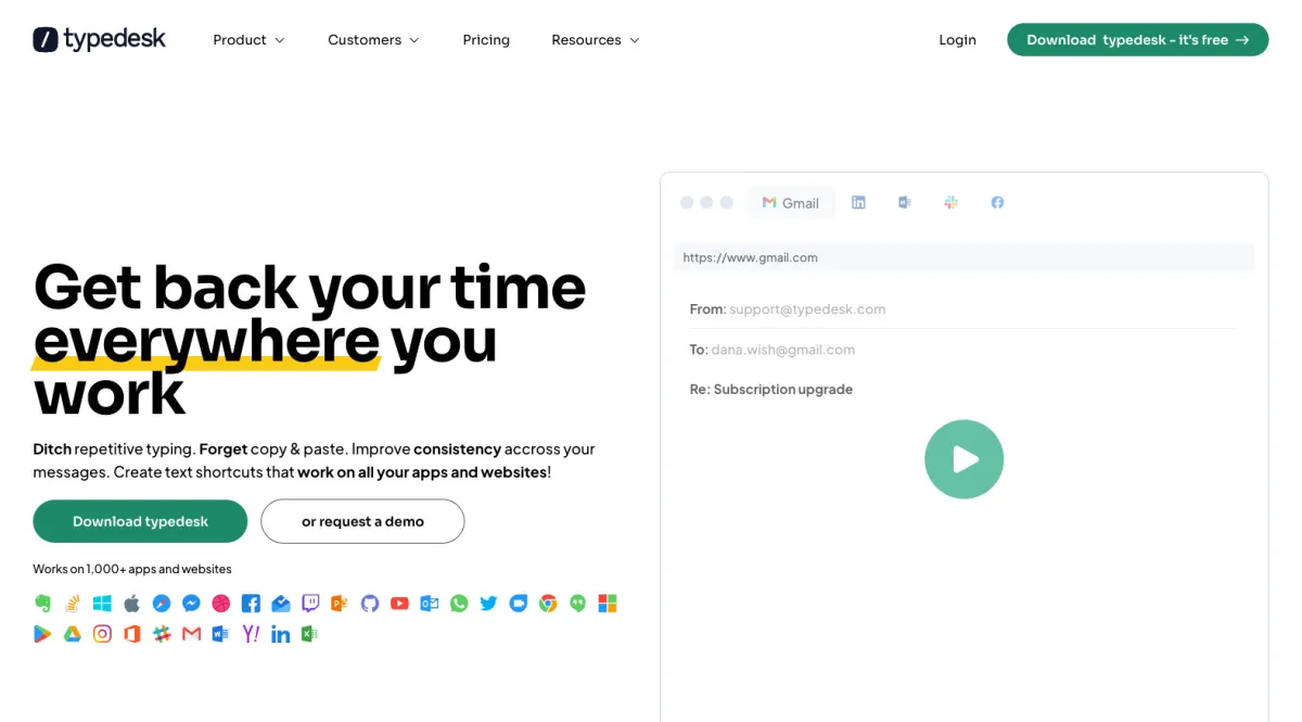 Interface typedesk : fonctionnalités, prix, alternatives Interface typedesk : fonctionnalités, prix, alternatives