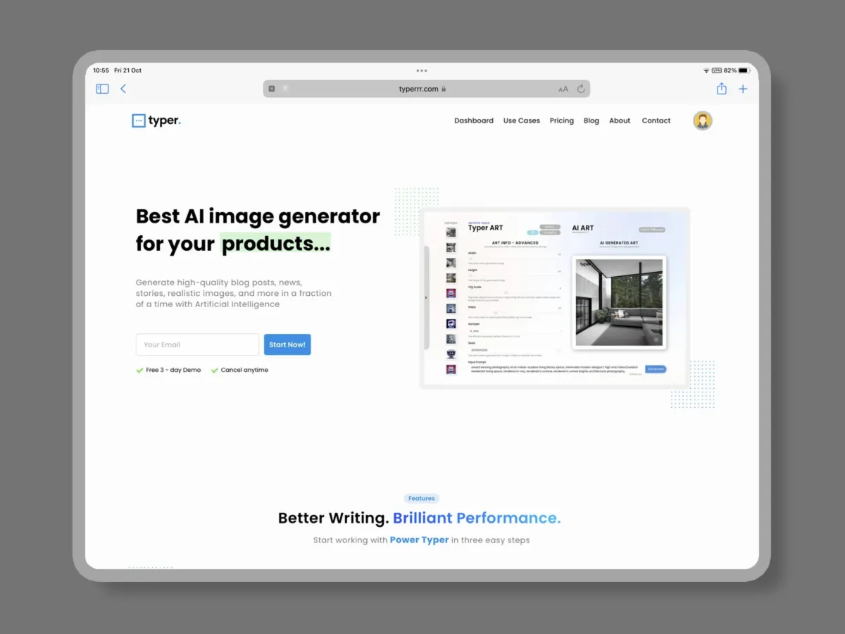 Interface Typer AI: image, ergonomie, alternatives