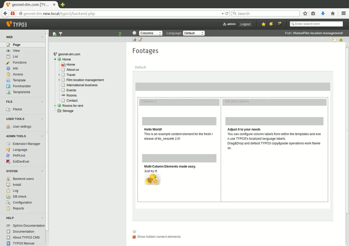 Interface Typo3: image, ergonomie, alternatives Interface Typo3: image, ergonomie, alternatives