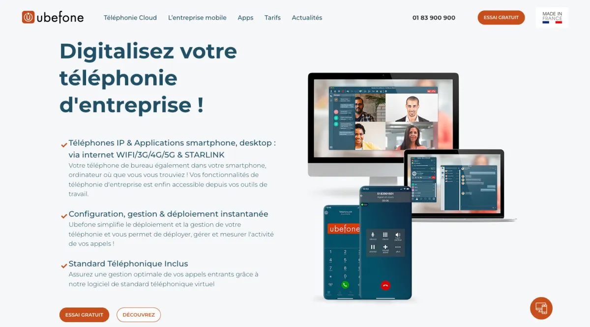 Interface Ubefone : image, ergonomie, alternatives