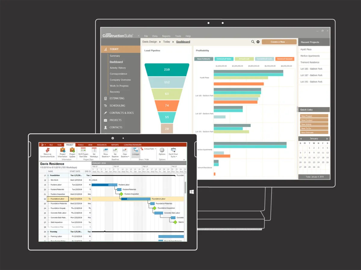 UDA ConstructionSuite: avis sur le logiciel CRM: fonctionnalités, avantages, inconvénients et tarifs
