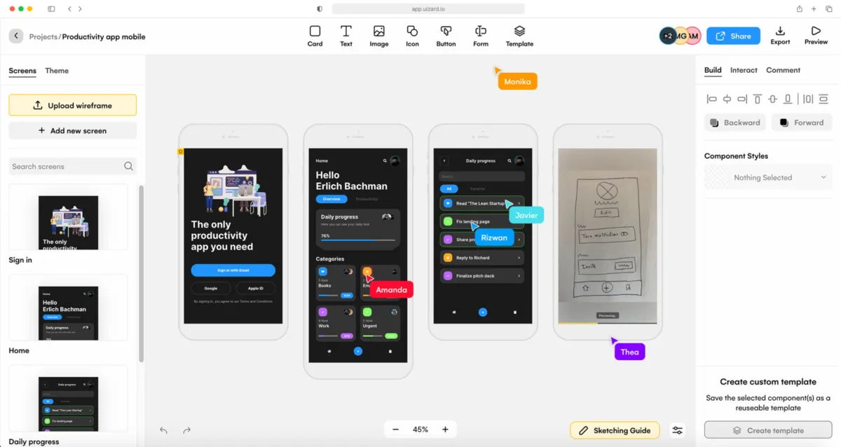 Interface Uizard: image, ergonomie, alternatives Interface Uizard: image, ergonomie, alternatives