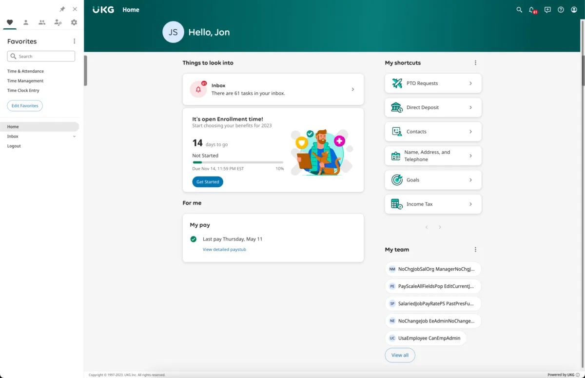 Interface UKG Pro: image, ergonomie, alternatives Interface UKG Pro: image, ergonomie, alternatives