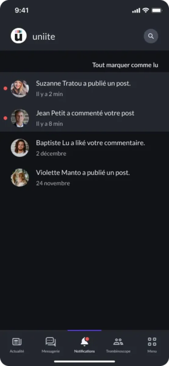 Interface Uniite: image, ergonomie, alternatives