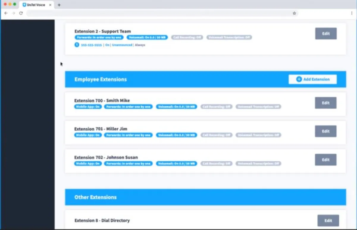 Interface UniTel Voice: image, ergonomie, alternatives