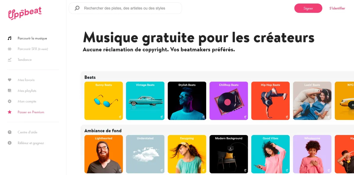 Uppbeat: avis sur la banque de musiques (stock music): fonctionnalités, avantages, inconvénients et tarifs Uppbeat: avis sur la banque de musiques (stock music): fonctionnalités, avantages, inconvénients et tarifs