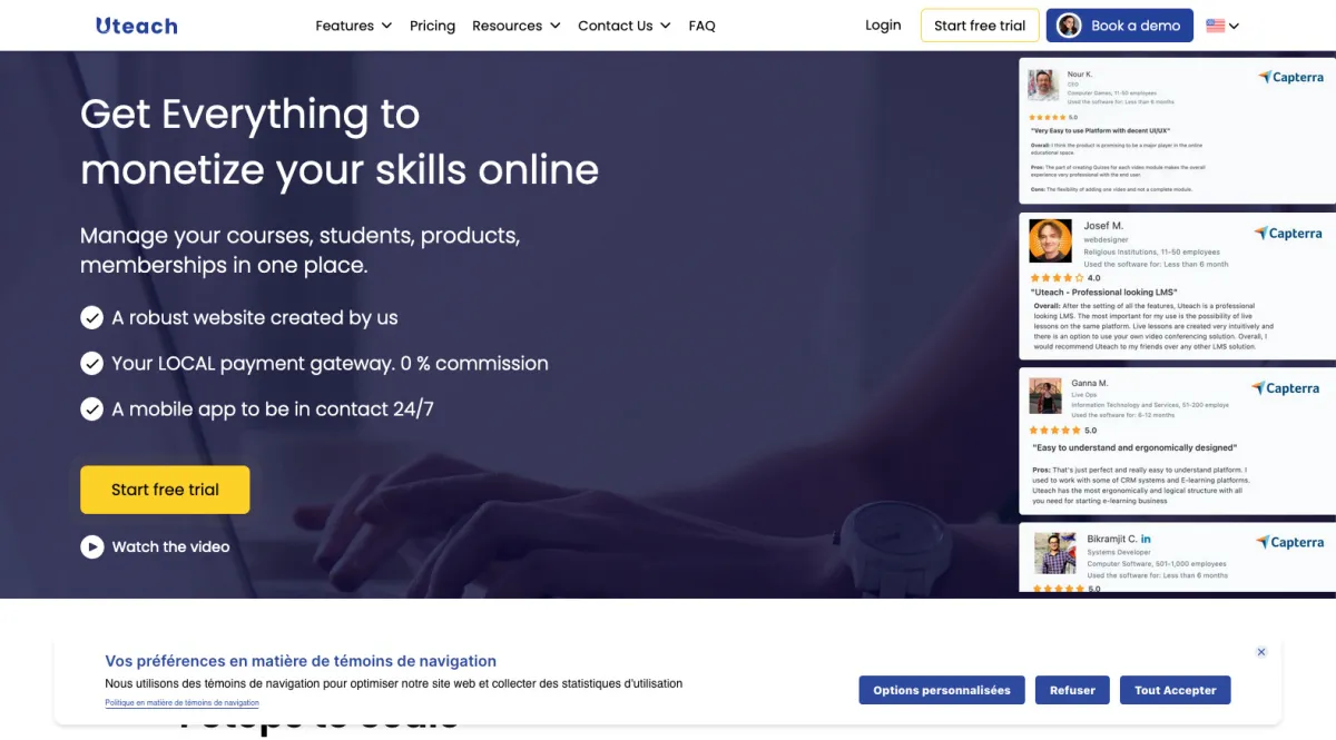 Interface Uteach : fonctionnalités, prix, alternatives