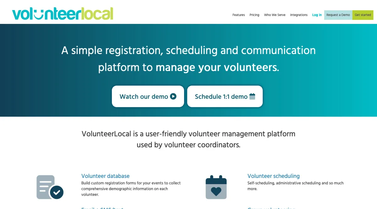 Interface VolunteerLocal : fonctionnalités, prix, alternatives