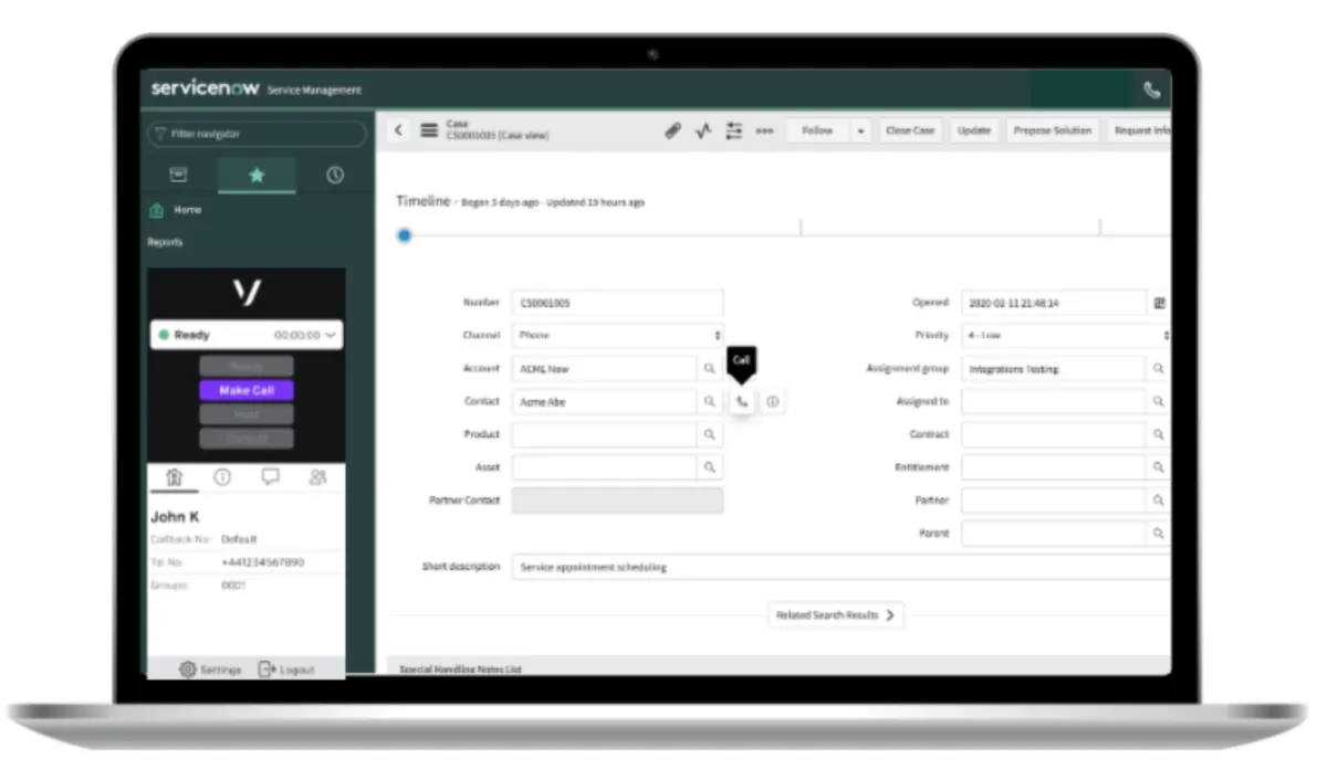 Interface Vonage Contact Center: fonctionnalités, prix, alternatives