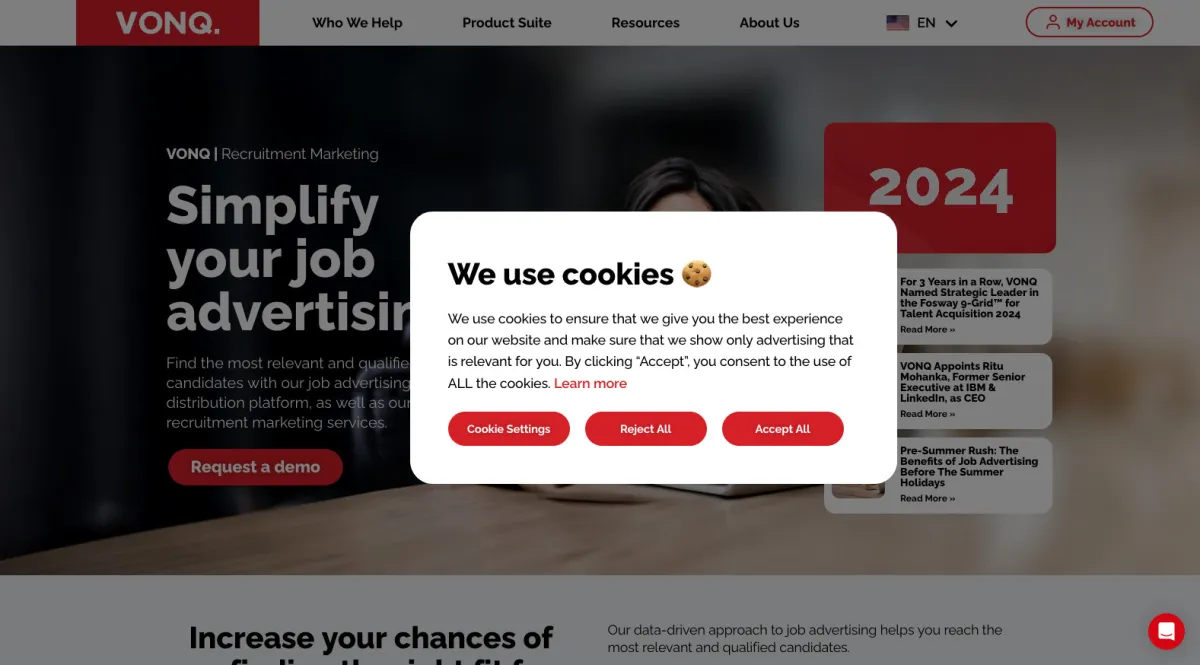 Interface VONQ : fonctionnalités, prix, alternatives