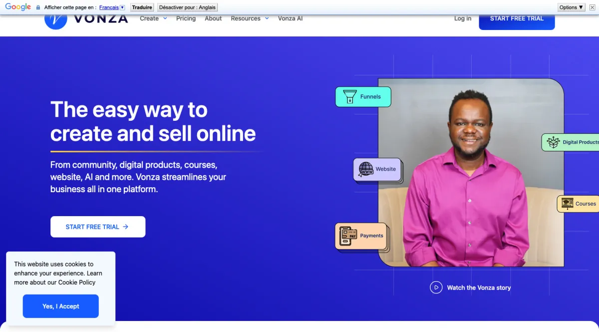 Interface Vonza : fonctionnalités, prix, alternatives