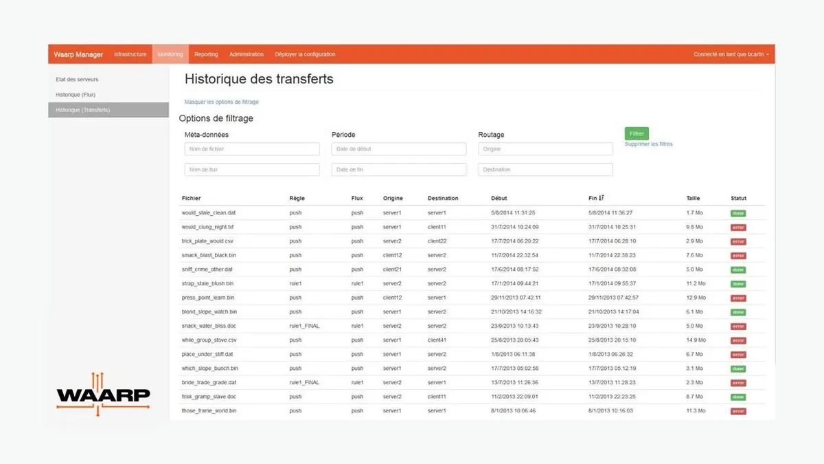 Waarp: avis sur le logiciel de transfert de fichiers: fonctionnalités, avantages, inconvénients et tarifs Waarp: avis sur le logiciel de transfert de fichiers: fonctionnalités, avantages, inconvénients et tarifs