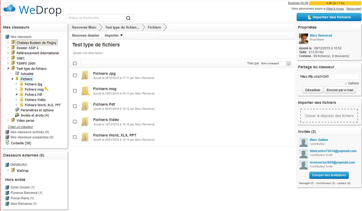 Wedrop: avis sur le logiciel de stockage / partage fichiers: fonctionnalités, avantages, inconvénients et tarifs